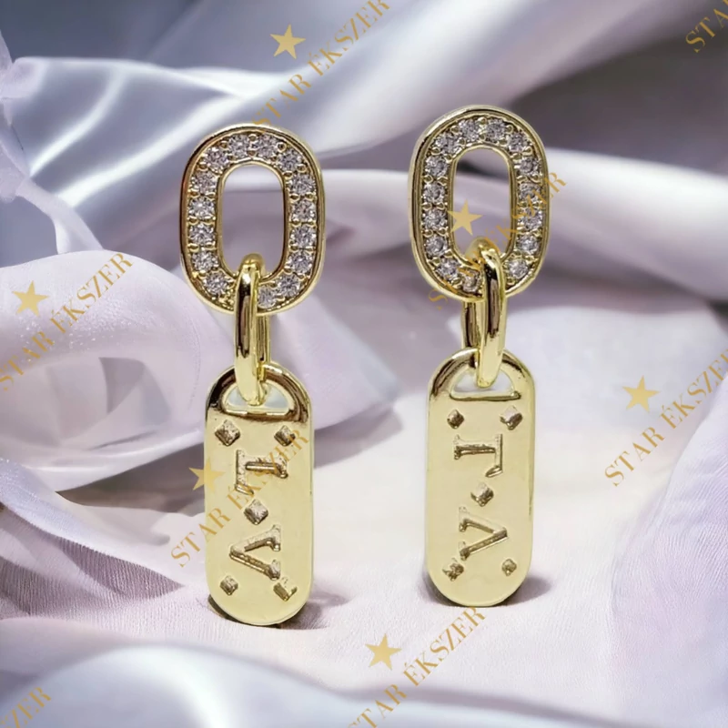 Lianet 14K Gold Filled antiallergén lógós fülbevaló
