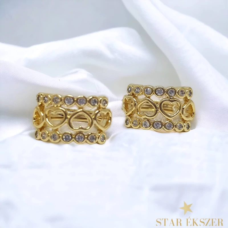 Noriana 14K Gold Filled antiallergén szíves fülbevaló 