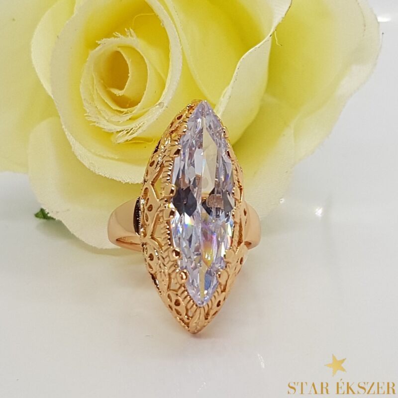 Netta Gold Filled Gyűrű fehér kővel 60-as