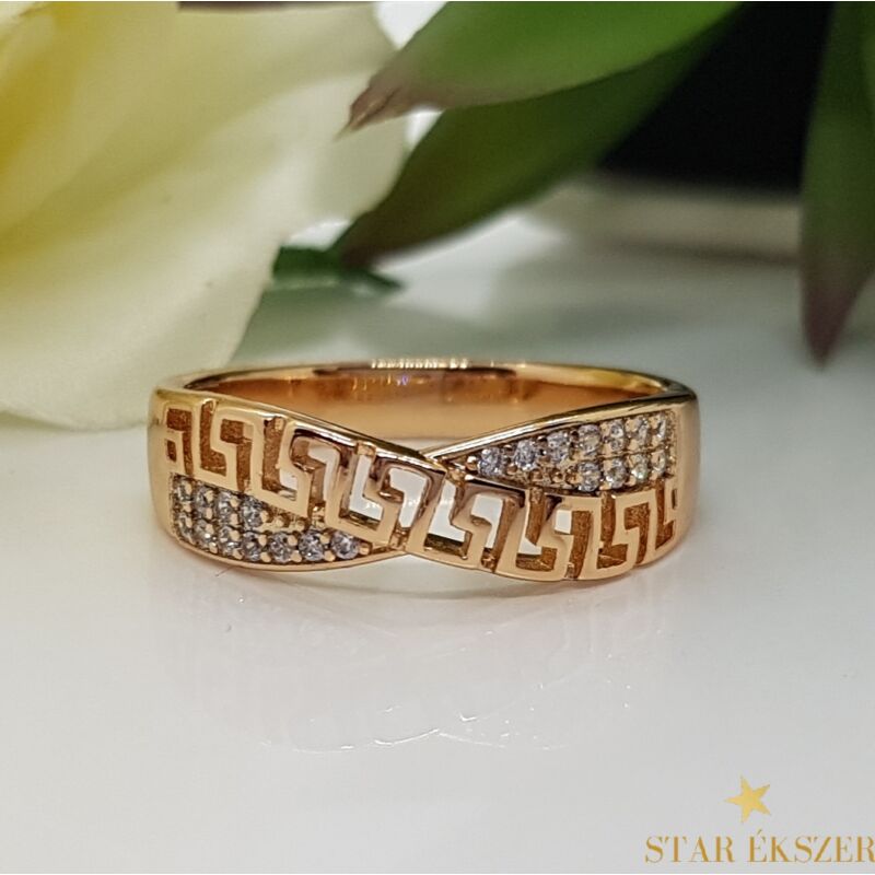 Elida Gold Filled görög mintás Gyűrű 59-es