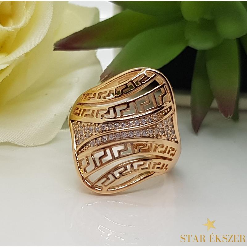 Beatriz Gold Filled görög mintás Gyűrű 54-es