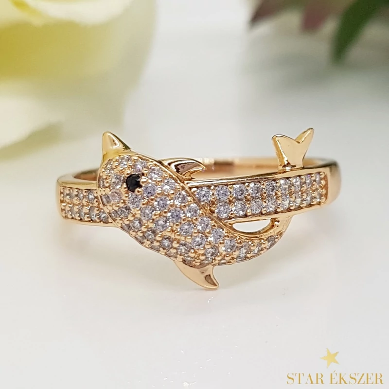 Delfines Gold Filled Gyűrű 59-es 