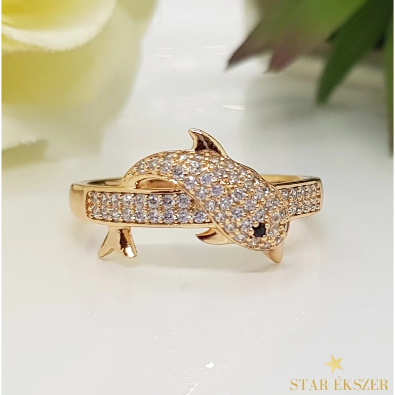 Delfines Gold Filled Gyűrű 59-es 