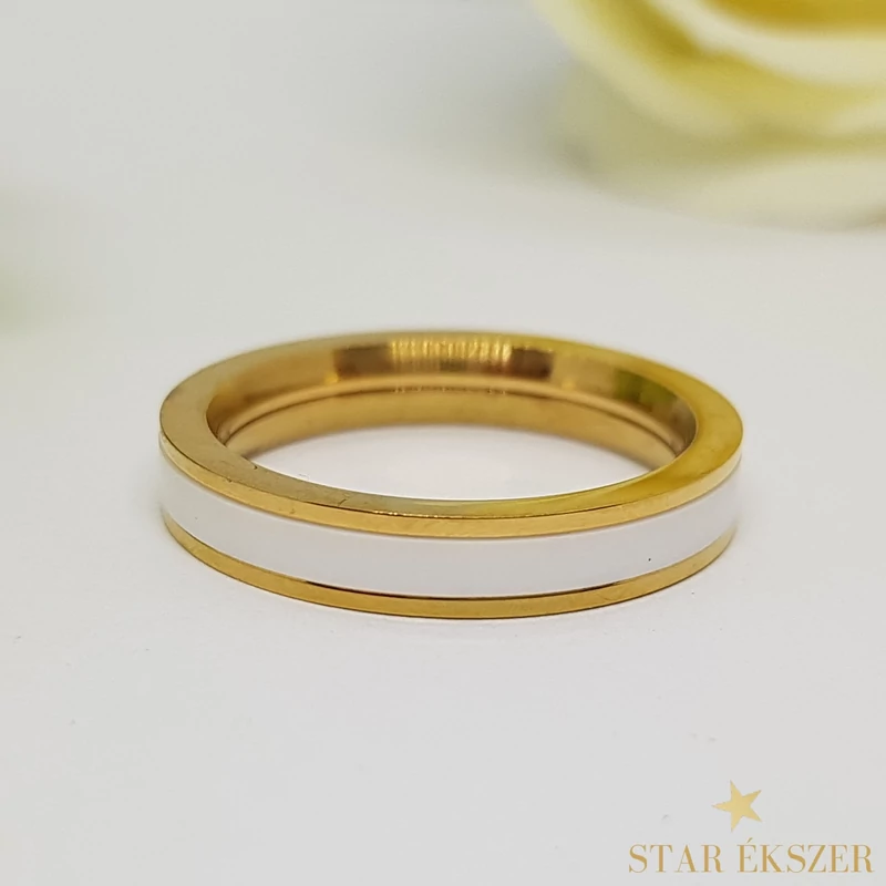 Lima karikagyűrű forgatható kerámia betéttel fehér 57-es