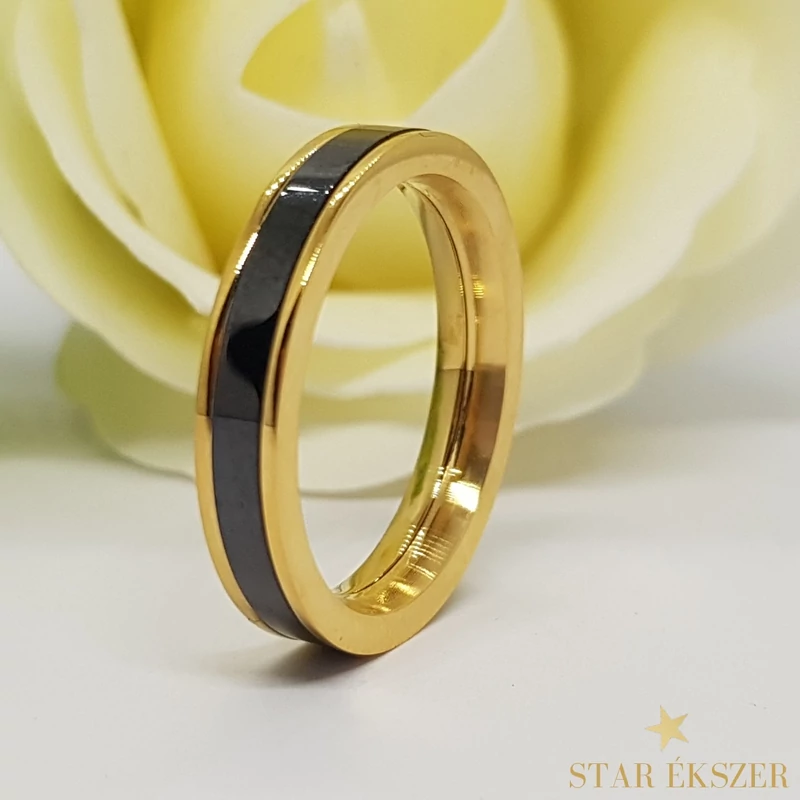 Lima karikagyűrű forgatható kerámia betéttel fekete 52-es