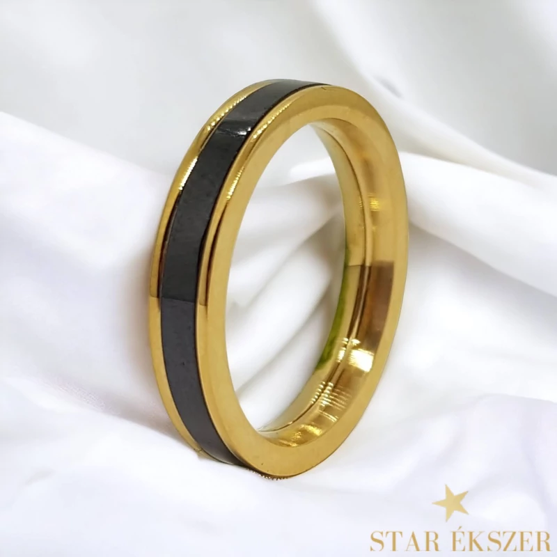 Lima karikagyűrű forgatható kerámia betéttel fekete 52-es