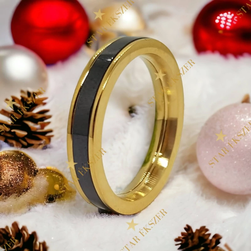 Lima karikagyűrű forgatható kerámia betéttel fekete 52-es