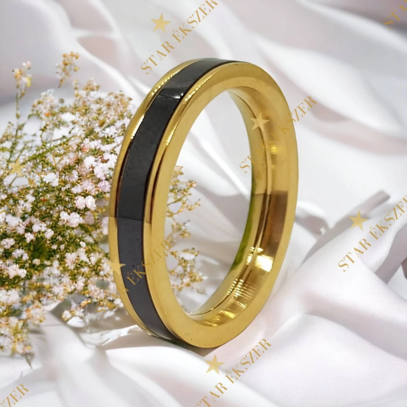 Lima karikagyűrű forgatható kerámia betéttel fekete 52-es