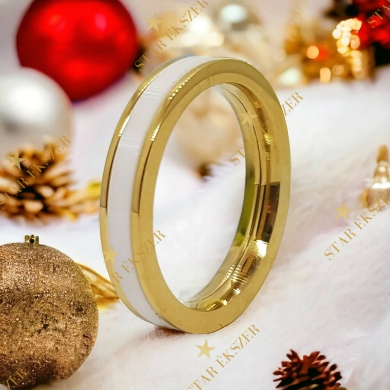 Lima karikagyűrű forgatható kerámia betéttel fehér 57-es