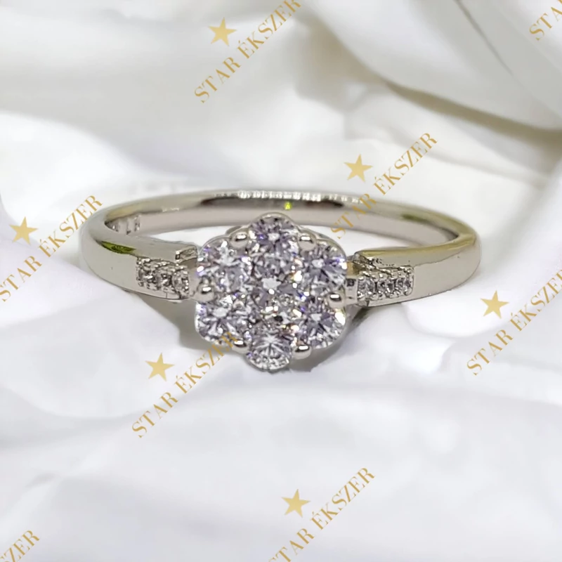 Deana White Gold Filled antiallergén köves gyűrű 59-es