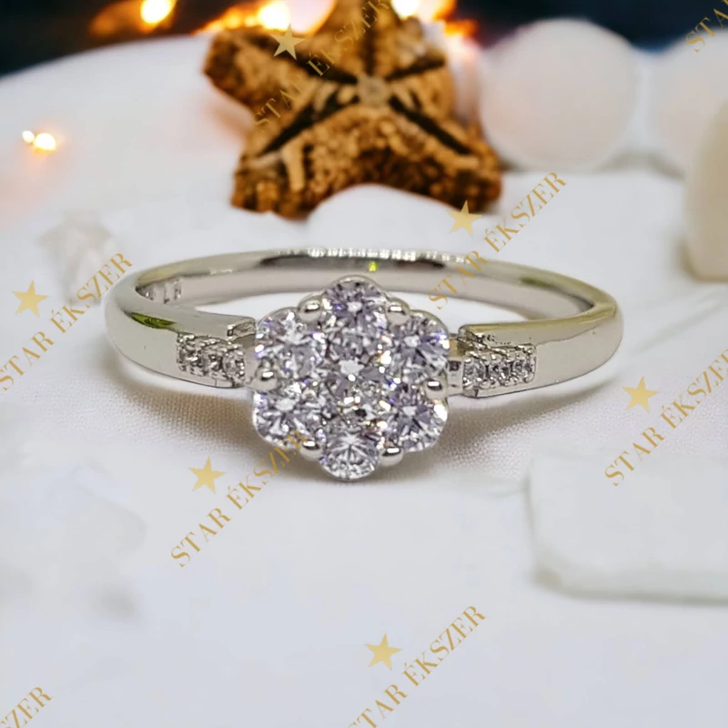 Deana White Gold Filled antiallergén köves gyűrű 59-es