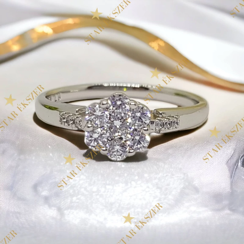Deana White Gold Filled antiallergén köves gyűrű 59-es