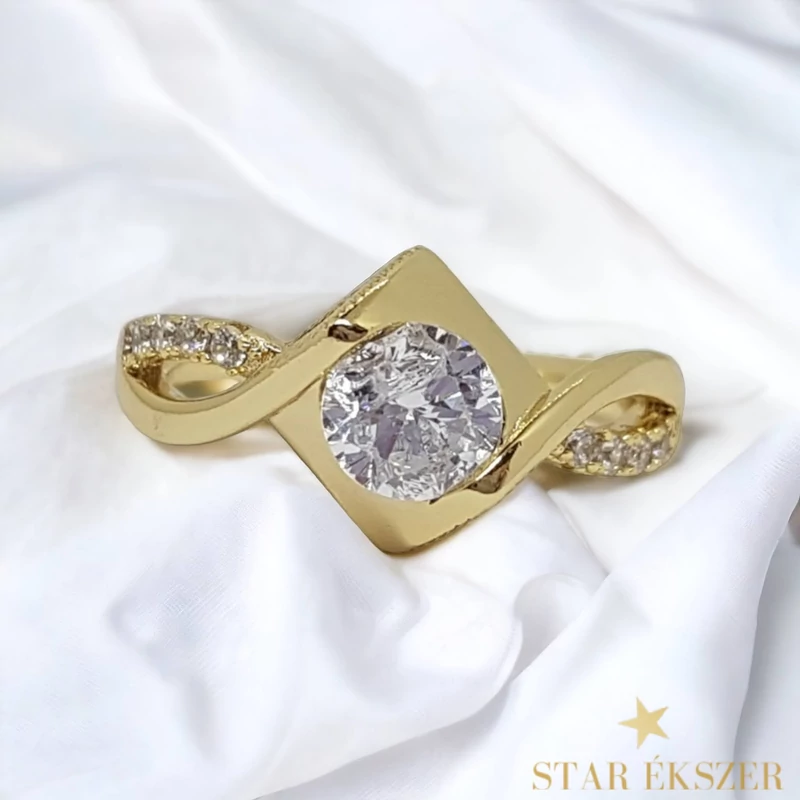 Margot antiallergén 14K Gold Filled köves gyűrű 57-es