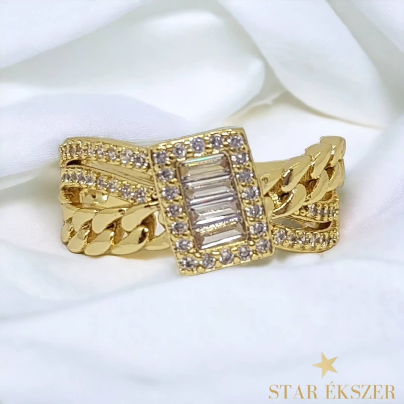 Virgin antiallergén 14K Gold Filled köves gyűrű 57-es
