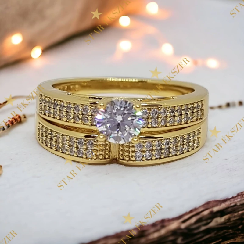 Maeva antiallergén 14K Gold Filled gyűrűpár 57-es
