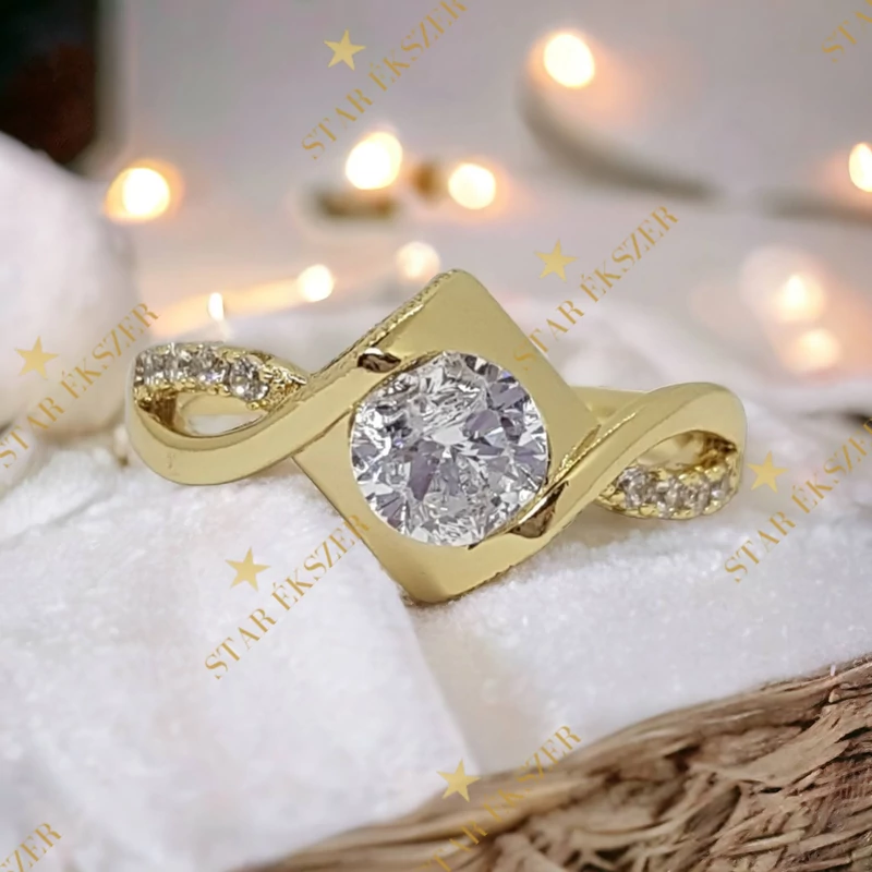 Margot antiallergén 14K Gold Filled köves gyűrű 57-es