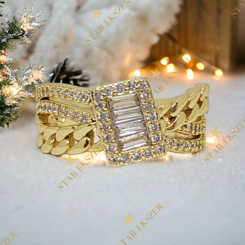 Virgin antiallergén 14K Gold Filled köves gyűrű 57-es