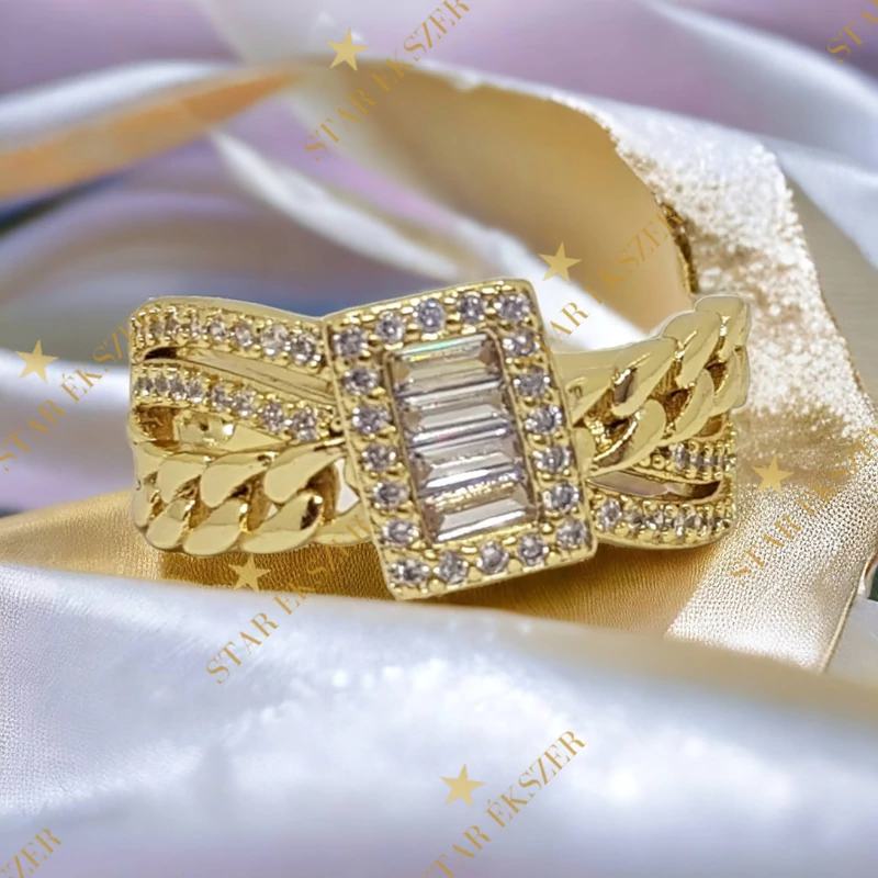 Virgin antiallergén 14K Gold Filled köves gyűrű 57-es