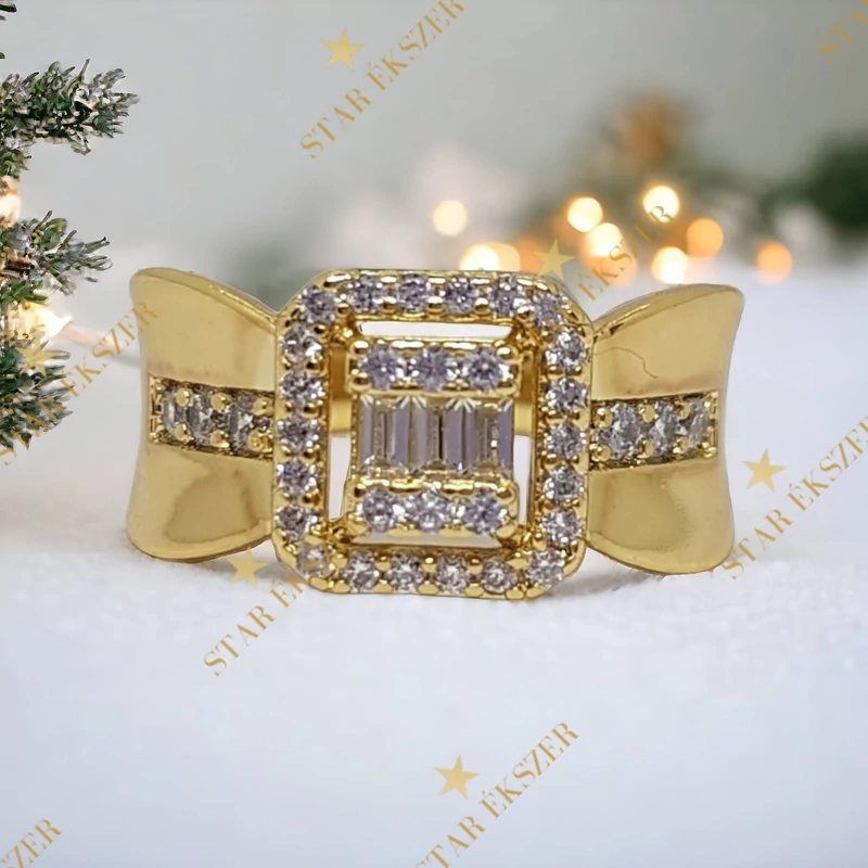 Fabien antiallergén 14K Gold Filled köves gyűrű 57-es
