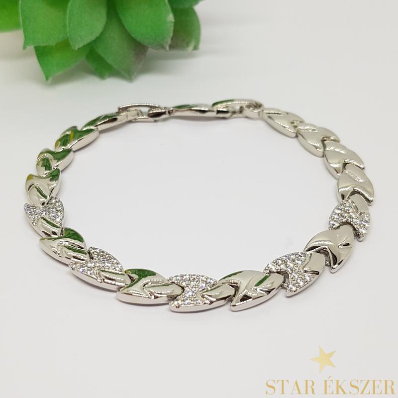 Felicia White Gold Filled levél karkötő 17/19cm