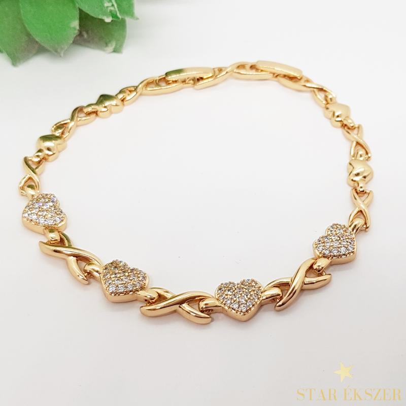 Zara extra Gold Filled szíves karkötő 17/19cm