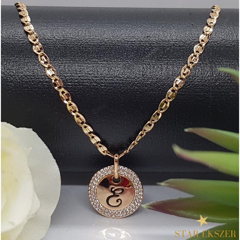 Gold Filled Nyaklánc Betű medállal 45cm "E"