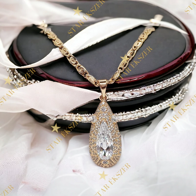 Adonira Gold Filled luxus nyaklánc 45cm fehér