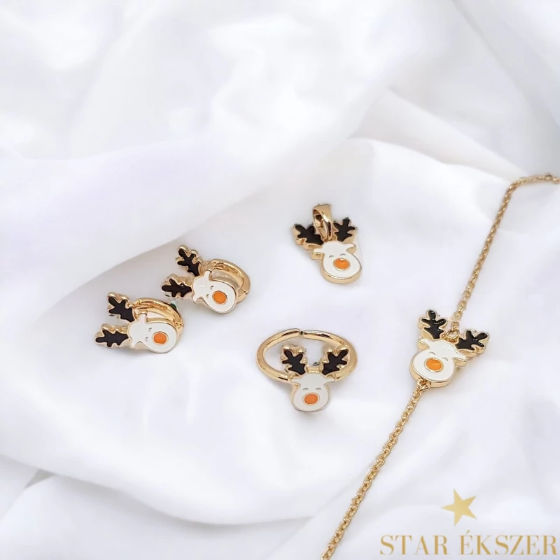 Rénszarvasos antiallergén Gold Filled kislány Ékszerszett