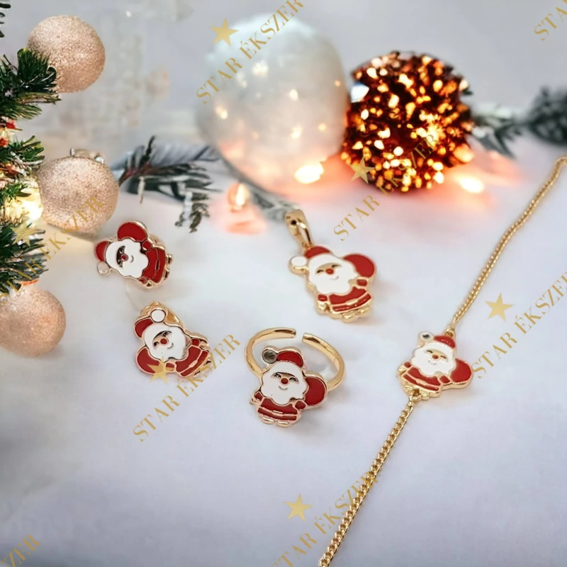 Mikulásos antiallergén Gold Filled kislány Ékszerszett