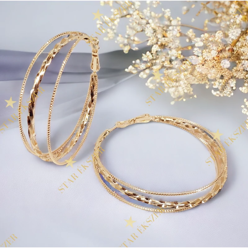 Tilla Gold Filled antiallergén karika fülbevaló 5cm
