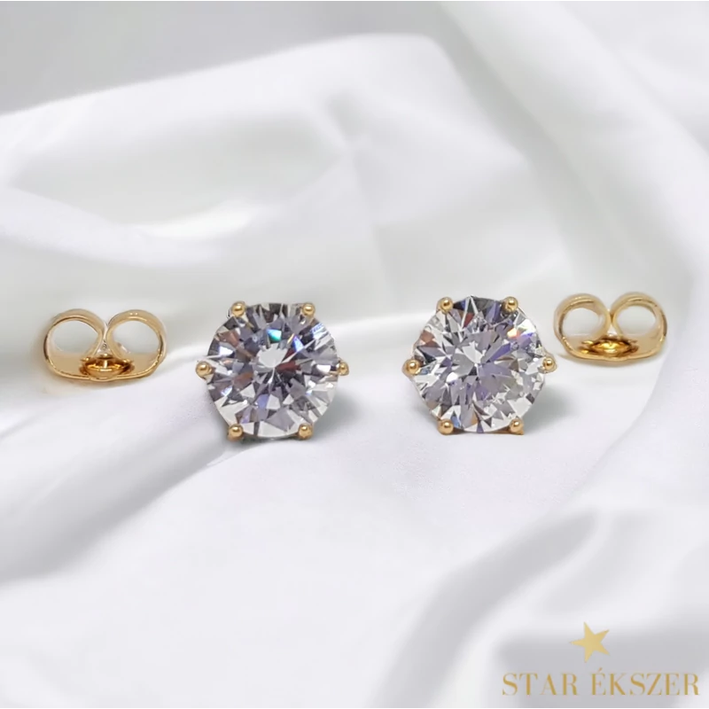 Egy köves Gold Filled Cirkónia Fülbevaló 5mm