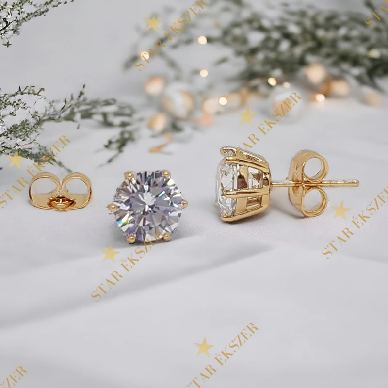 Egy köves Gold Filled Cirkónia Fülbevaló 5mm