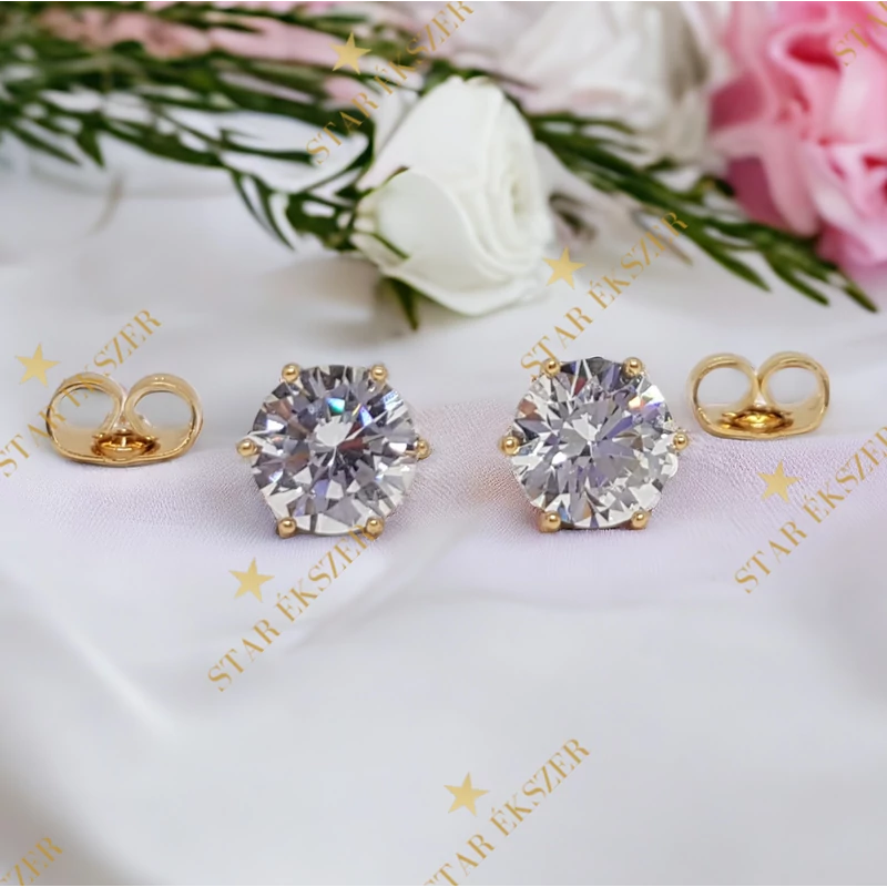 Egy köves Gold Filled Cirkónia Fülbevaló 5mm