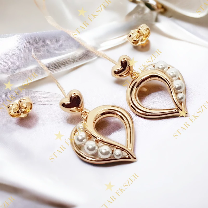 Esil Gold Filled antiallergén szív fülbevaló