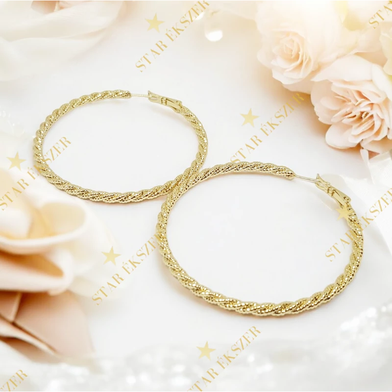 Bella 14K Gold Filled antiallergén karika fülbevaló 5,5cm