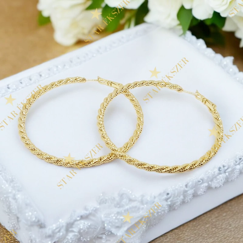 Bella 14K Gold Filled antiallergén karika fülbevaló 5,5cm