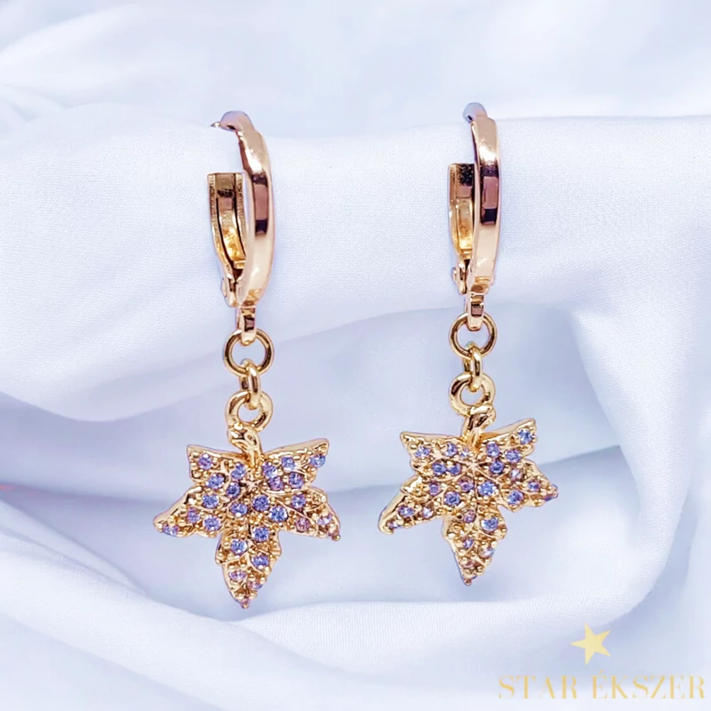 Juhar 18K Gold Filled antiallergén leveles fülbevaló