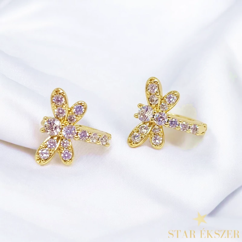 Szitakötő 14K Gold Filled antiallergén kislány fülbevaló
