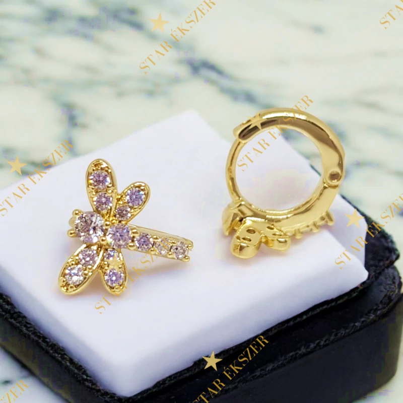 Szitakötő 14K Gold Filled antiallergén kislány fülbevaló