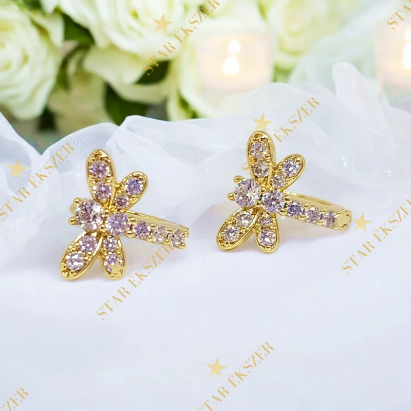 Szitakötő 14K Gold Filled antiallergén kislány fülbevaló