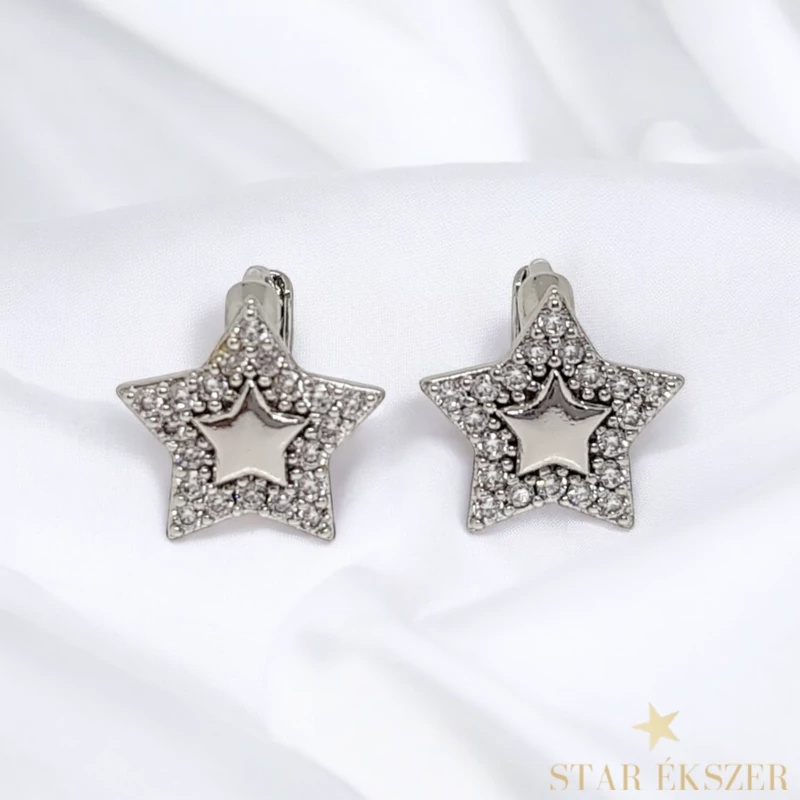 Csillag White Gold Filled antiallergén fülbevaló