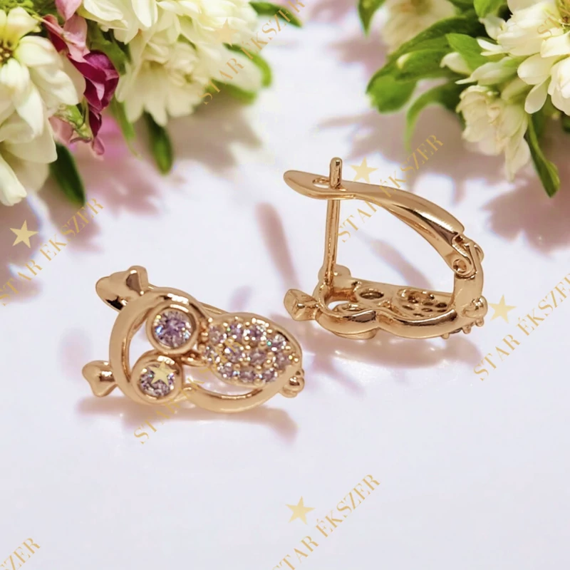 Bubó 18K Gold Filled antiallergén baglyos fülbevaló