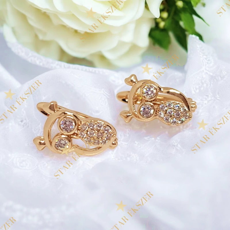 Bubó 18K Gold Filled antiallergén baglyos fülbevaló