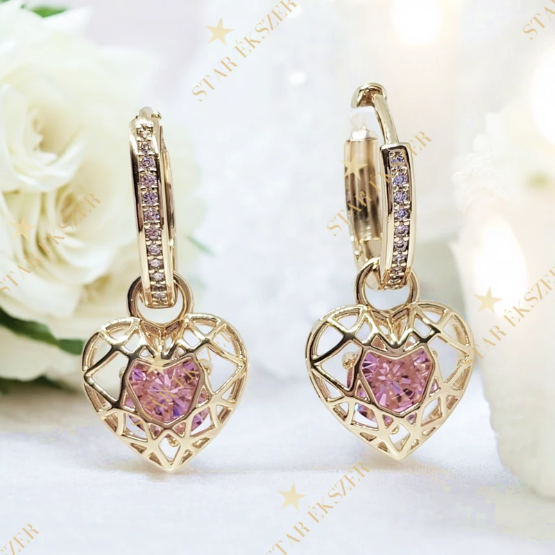 Ancona 14K Gold Filled antiallergén szíves fülbevaló