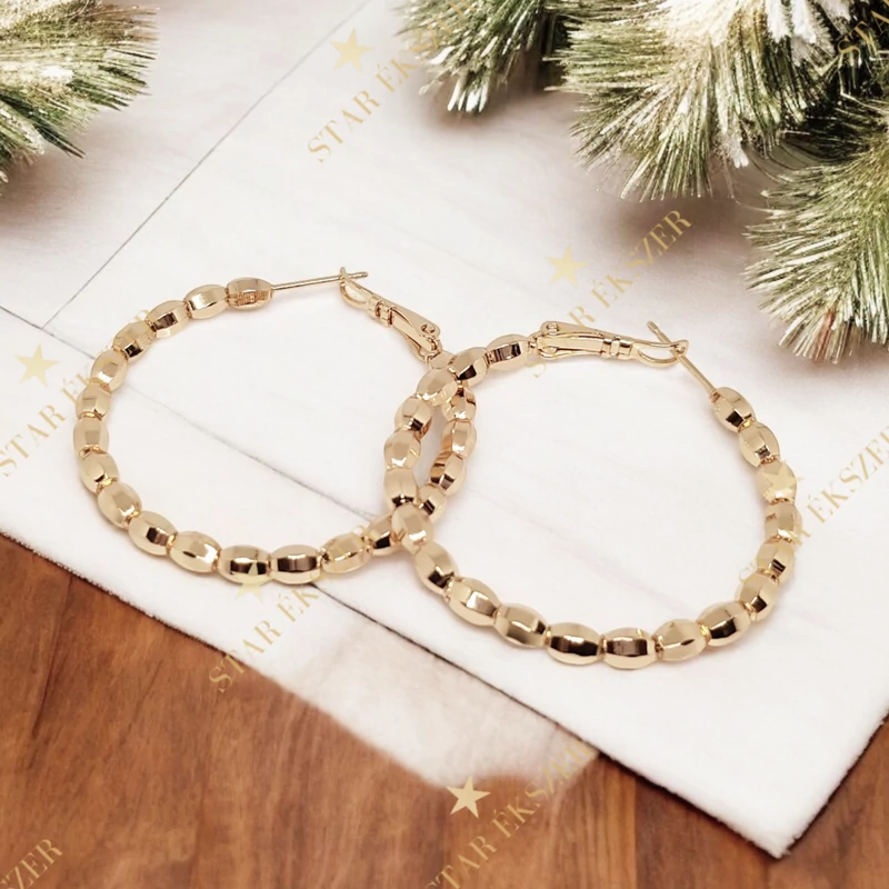 Forli 18K Gold Filled antiallergén karika fülbevaló 4cm