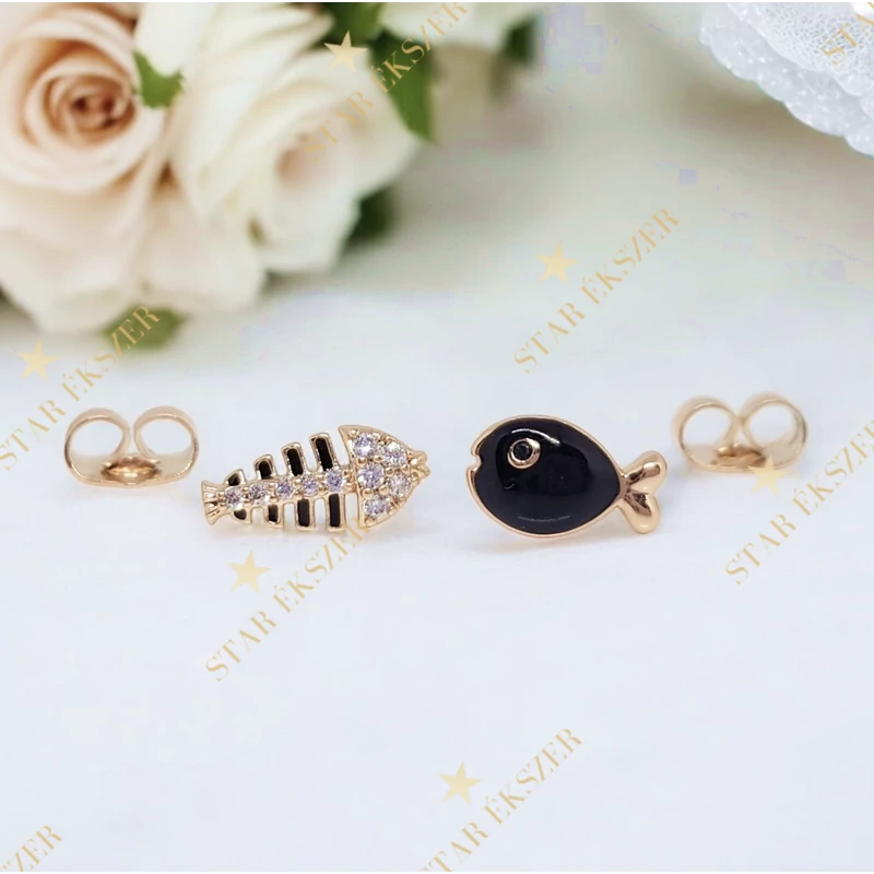 Halacska 18K Gold Filled antiallergén fülbevaló