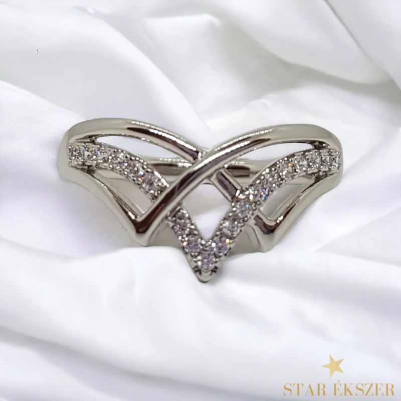 Agnes antiallergén White Gold Filled gyűrű 52-es