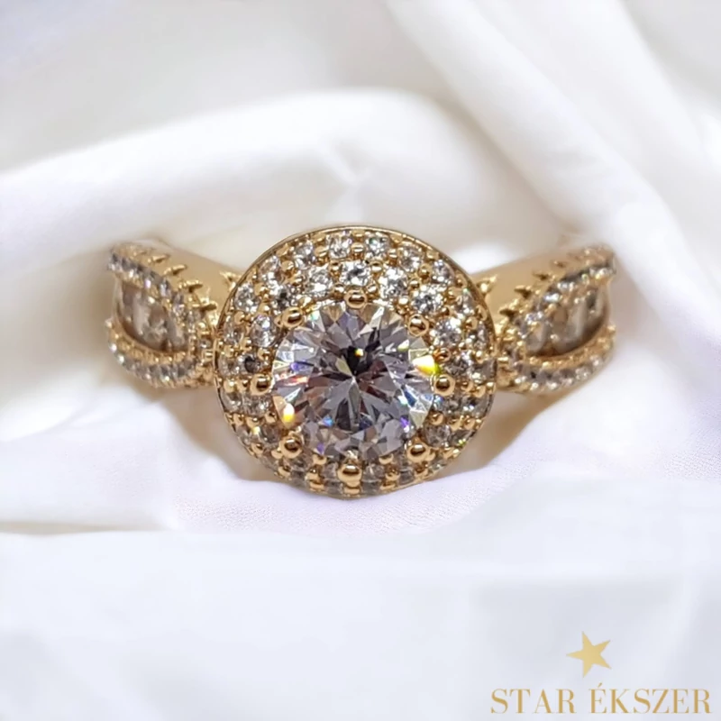Edith antiallergén Gold Filled gyűrű 52-es