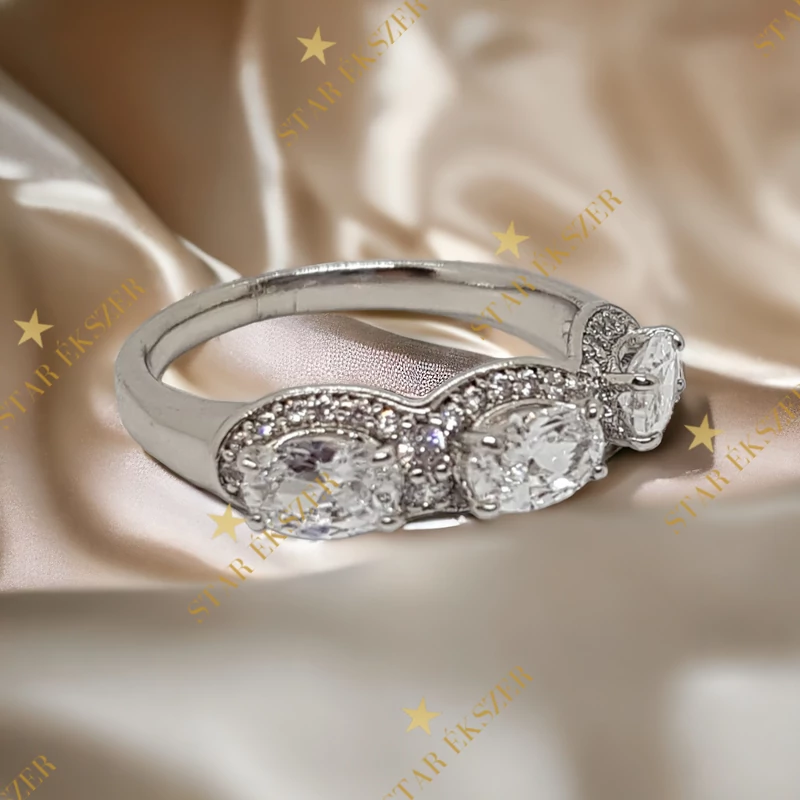 Adela antiallergén White Gold Filled gyűrű 62-es