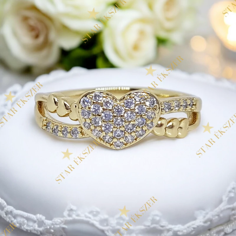 Sonja antiallergén Gold Filled gyűrű 64-es